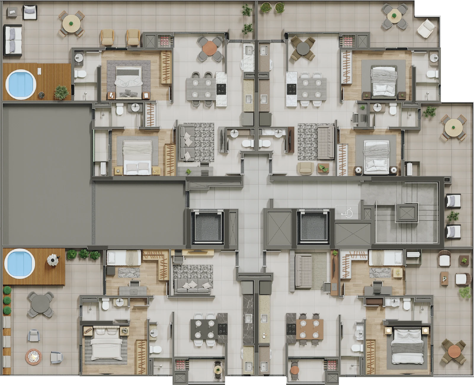Planta do apartamento diferenciado com terraço
